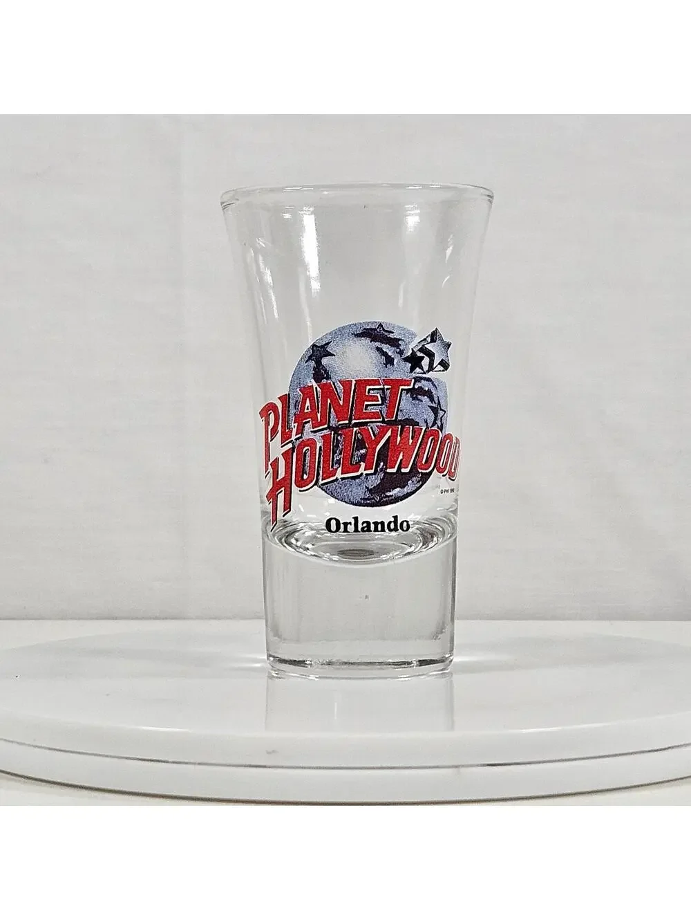 Vintage Planet Hollywood Orlando Shot Glass Souvenir Collectible Barware Clear